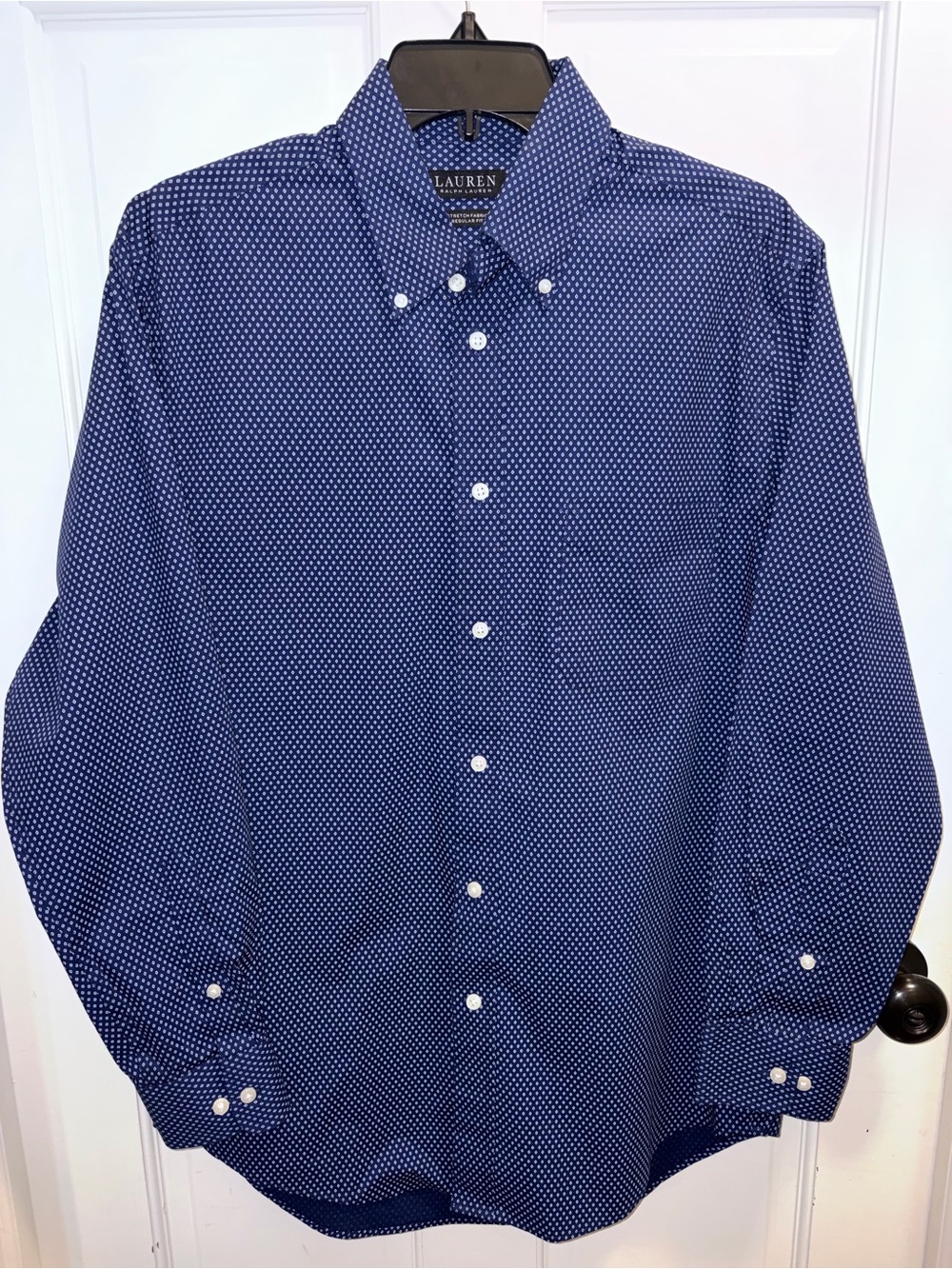 Lauren Ralph Lauren Men's Navy Dot Button-Down Shirt - Size 15 1/2  32/33